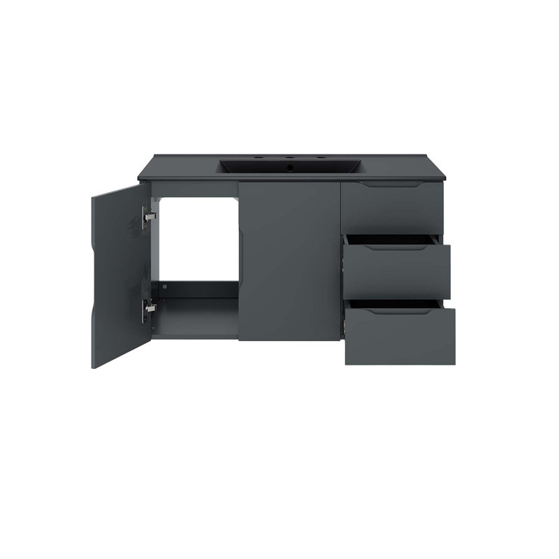 Meuble-lavabo 36 po Vitality de Modway, gris, Noir