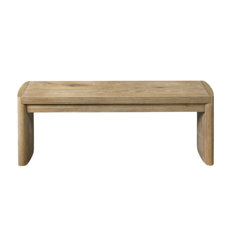 Wooden Dining Bench With Rounded Corners In Oak