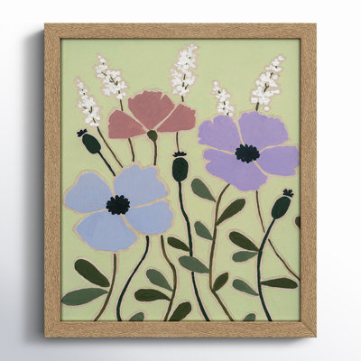 Woodblock Floral III by - Single Picture Frame Print