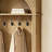 Vintage Brown Toned Farmhouse Style Entrance Storage Rack, With A Four In One Combination Design, Equipped With Soft Cushioned Benches, Hooks, And Adjustable Shelves