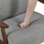 Chaise 100% décorative, gris, bois massif 31 po x 33,5 po H 32,5 po, tissu texturé-352026752