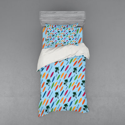 Surfboard Coastal Polyester Duvet Cover