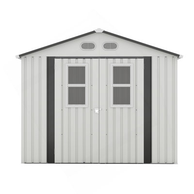 Outdoor Storage Shed,  Protective Film, Four Daylight Windows Lockable Doors,A Practical And Thoughtful Gift,Two Colors Can Be Freely Selected White Storage Sheds