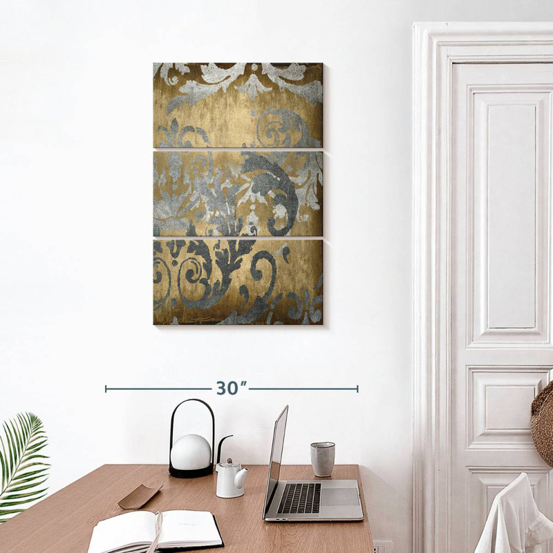 Damask In Gold I, 32'' H x 20'' W
