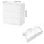 Table de chevet 3 tiroirs, table de chevet moderne, table de chevet en MDF avec rangement (blanc)-2019303795