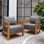 Ensemble de 2 chaises d'extérieur en teck avec coussins Keaton-137443793