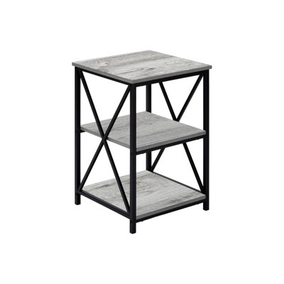 Modern Side Table With Grey Laminate And Black Metal Base For A Versatile Home Decor Legs Sleek Look