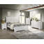 Mobilier de chambre à coucher moderne avec panneau à panneau blanc et tête de lit tapissier à texture de cristal 1pc-502108597