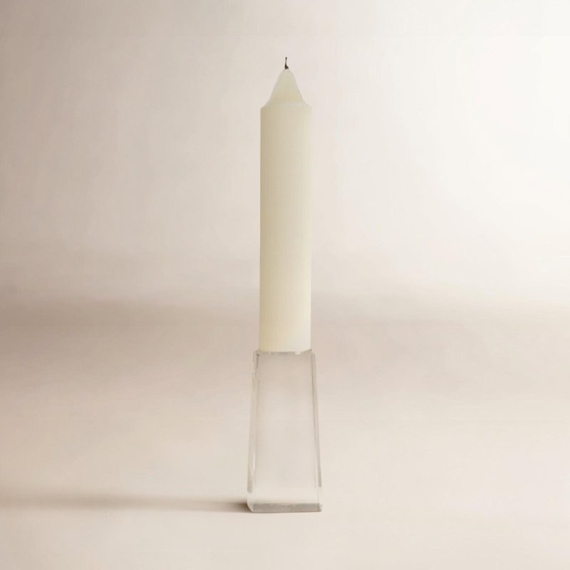 Smooth Collenette Unscented Taper Candle, 7" H x 1.25" W x 1.25" D, Ivory