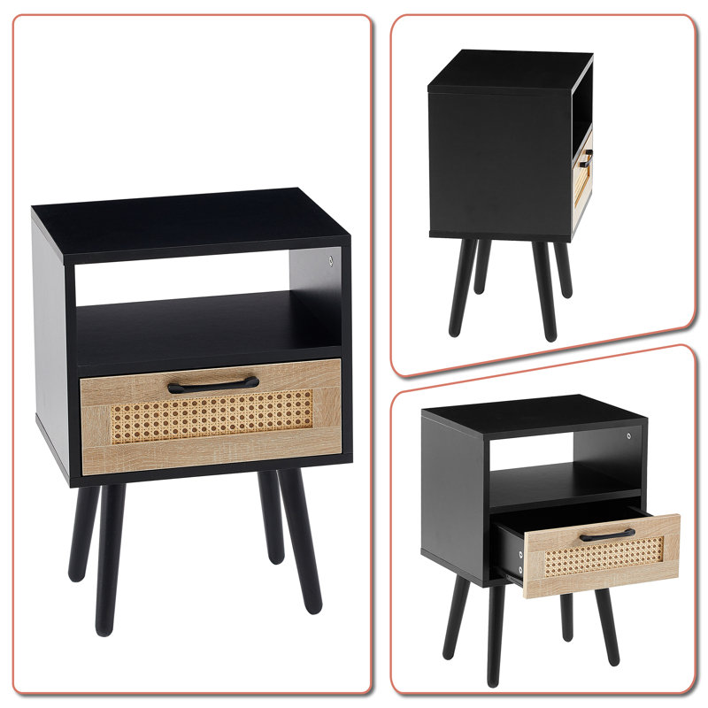 Table de chevet Soan, Noir