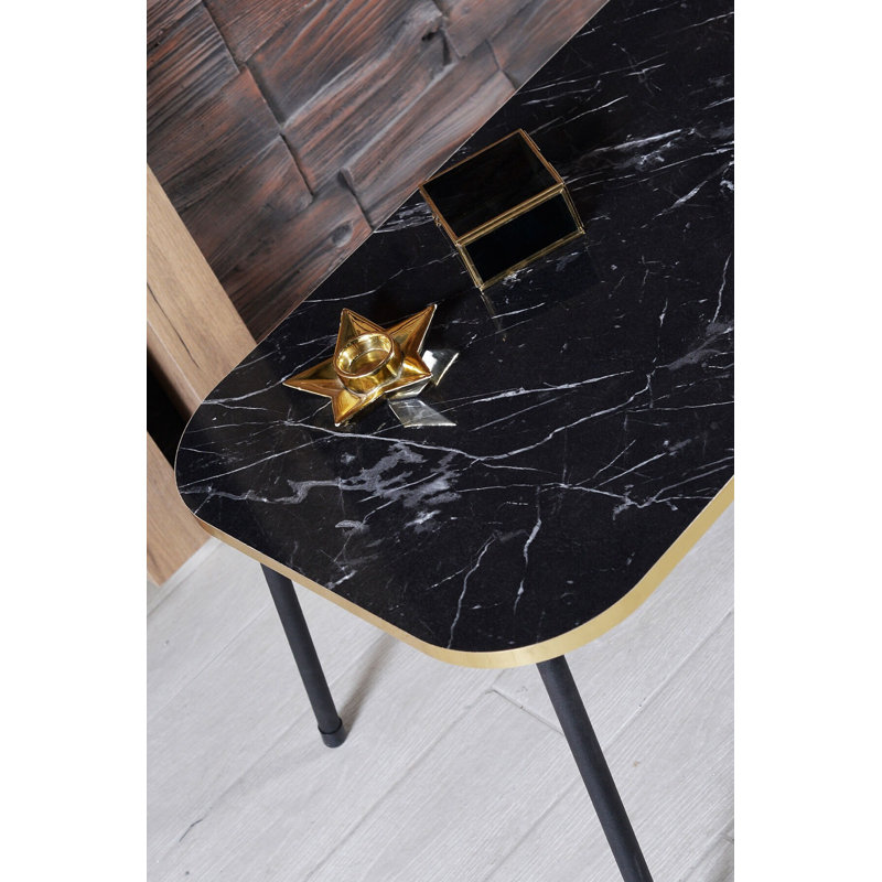 Northfleet 35cm Console Table, Black Marble