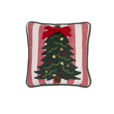 Coussin décoratif en forme d'arbre de Noël 12 po x 12 po