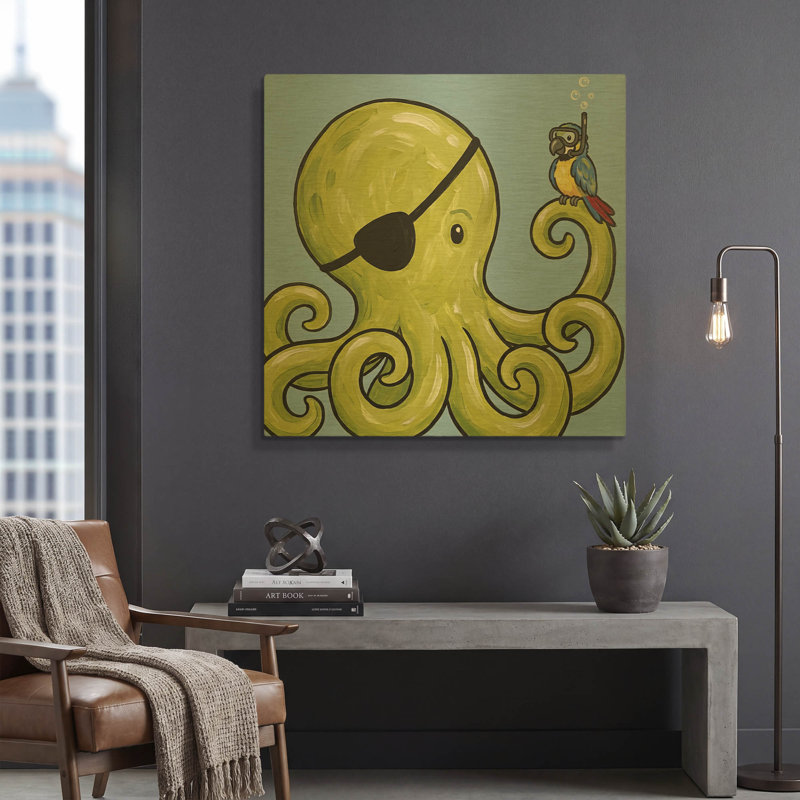 'Pirate Friends' By Rich Monet Gold Metal Wall Art, 36"x36"