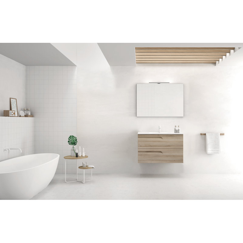 Alejandro 24'' Single Bathroom Vanity with Top, Nature Beige