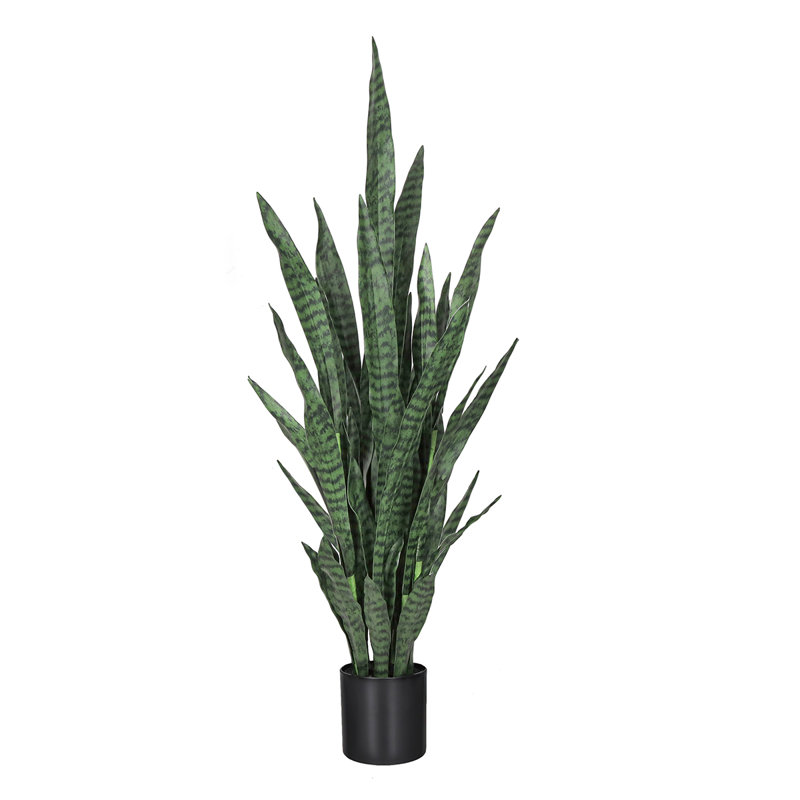 Plante de serpent artificielle Sansevieria en pot, Vert