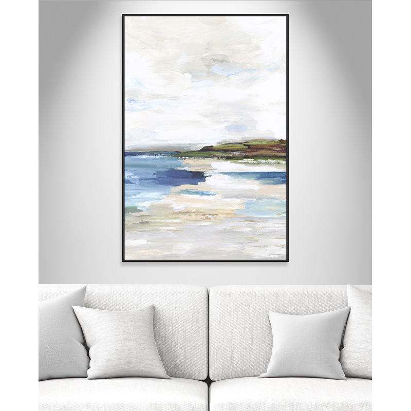 Distant Land I - Floater Frame, reproduction d'art sur toile, H 61,5 po x l 41,5 po x P 2 po, Noir