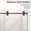 Porte de douche coulissante simple sans cadre-123847731