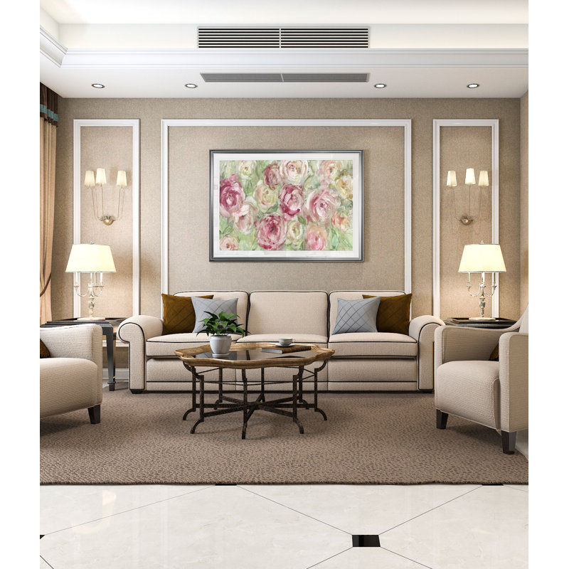 « escalade rose », impression, H 22 po x l 30 po x P 1,5 po, Cadre argenté