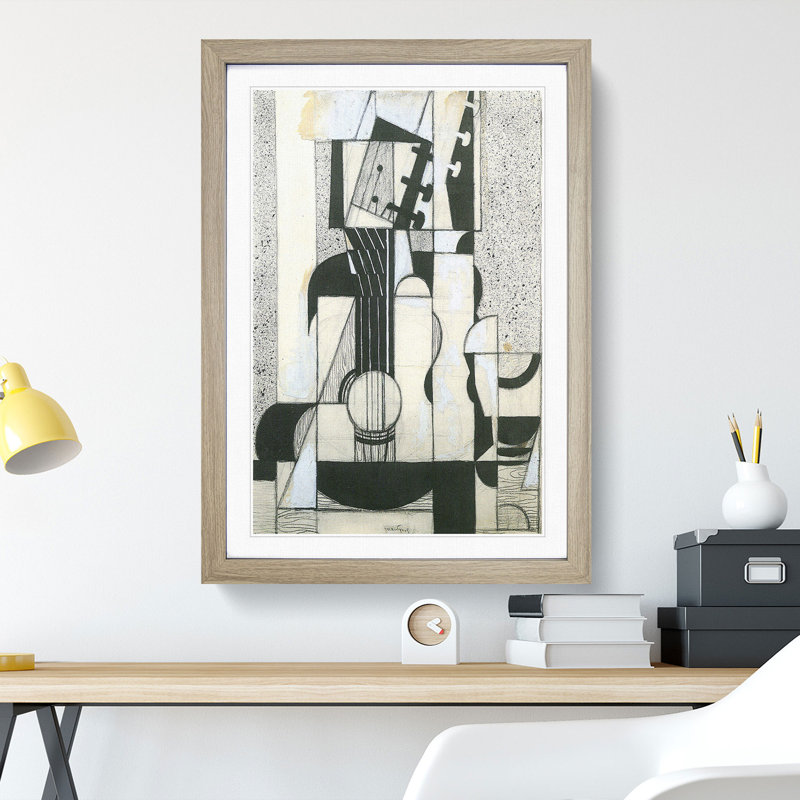 Guitar Vol.2 by Juan Gris - Picture Frame Painting, 36cm H x 27cm W x 2cm D, Oak Framed