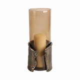 Sagebrook Home 12" Maputo Medium Candle Holder Glass, Brown