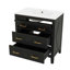 Ensemble de meuble-lavabo 30 po avec lavabo en céramique, unité simple autoportante avec 3 tiroirs-956441467