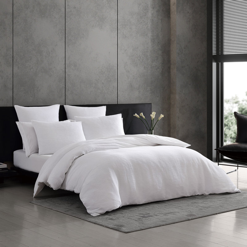 Ensemble de housse de couette blanche Vera Wang, Housse de couette pour grand lit et 2 taies décor