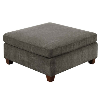 1Pc OTTOMAN ONLY Grey Chenille Fabric Cocktail OTTOMAN Cushion Seat Living Room Furniture