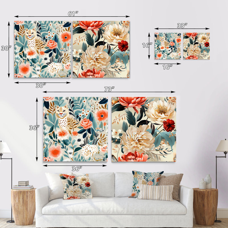 Eaubonne - Ensemble de 2 art mural en verre acrylique, H 16 po x l 33 po