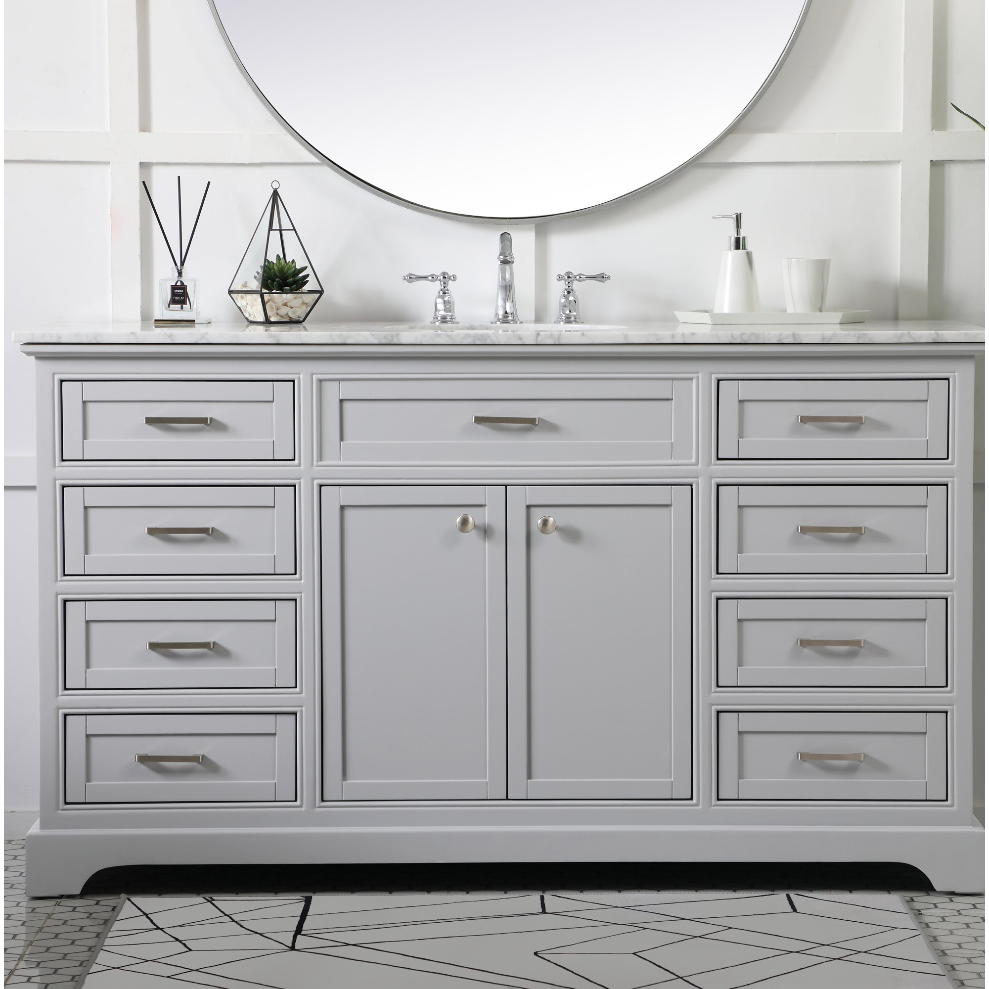 Hermes 60'' Single Bathroom Vanity, Gray