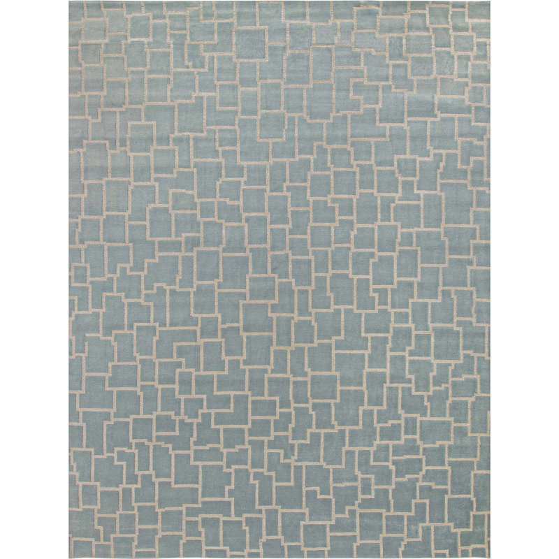 Handmade Wool Abstract Area Rug, Rectangle 8' x 10'