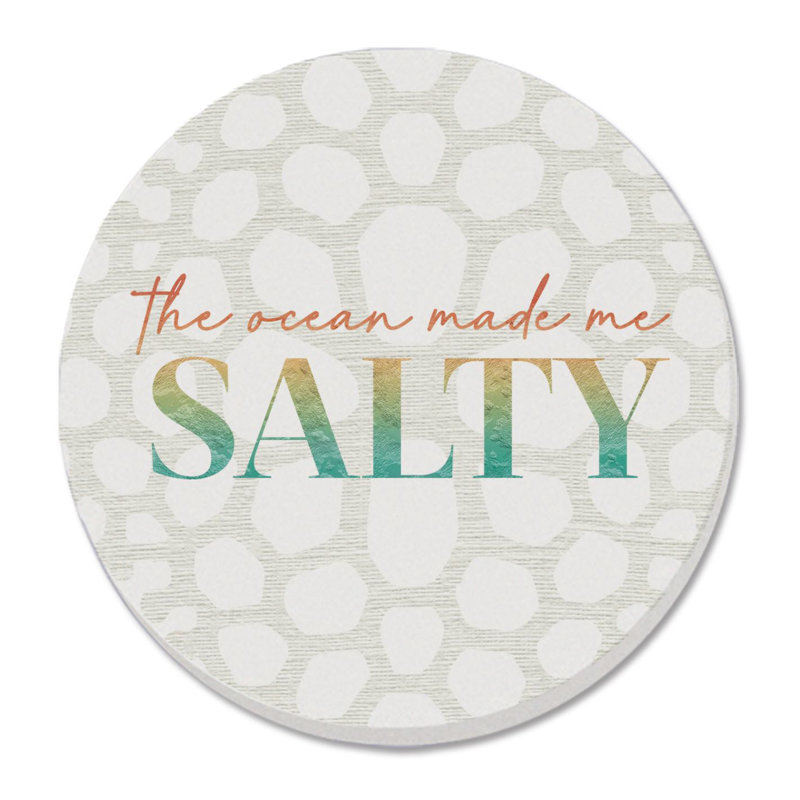 Salty Single Round Absorbent Stone Coaster