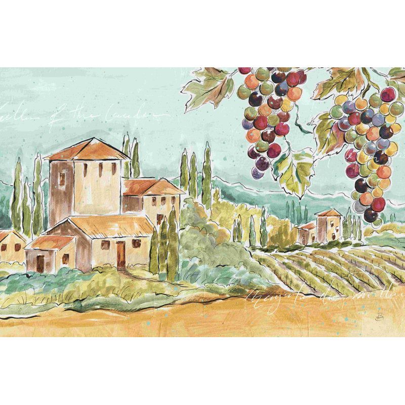 «Tuscan Breeze I No Poppies» par Daphne Brissonnet, reproduction sur toile tendue, H 20 po x l 30 po