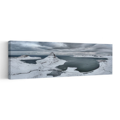 Kirkjufell, hiver, paysage dramatique, tranquille, abstrait, paysage côtier, art mural