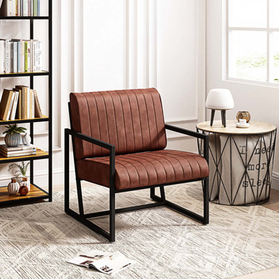 Melat 1 Piece Modern Fashion PU Leather Feature Armchair with Metal Frame