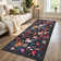 Groner Large Flower Living Room Rug Washable Bedroom Rug Non-Slip Colorful Vintage Accent Floor Carpet For Home Decor