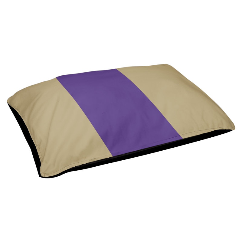 Coussin de lit pour chien Cincinnati, Moyen (l 28 po x P 18 po x H 6 po), Gold/Purple/Gold