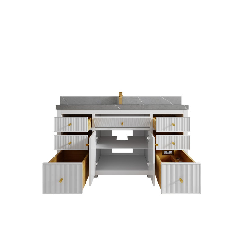 60'' Single Bathroom Vanity with Quartz Top