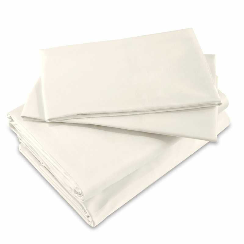 Lineare Sheet Set, King Sheet Set + Fitted Sheet + 2 Pillowcases, Ivory
