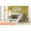 Lit superposé simple au-dessus d'un lit simple de style château avec 2 tiroirs et 3 glissières-347649567