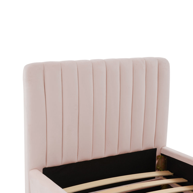 Upholstered Platform Bed, Blush
