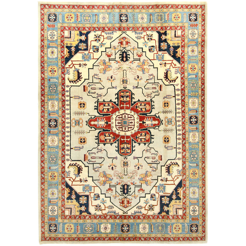 Tapis oriental crème unique 10X14 One-of-a-Kind