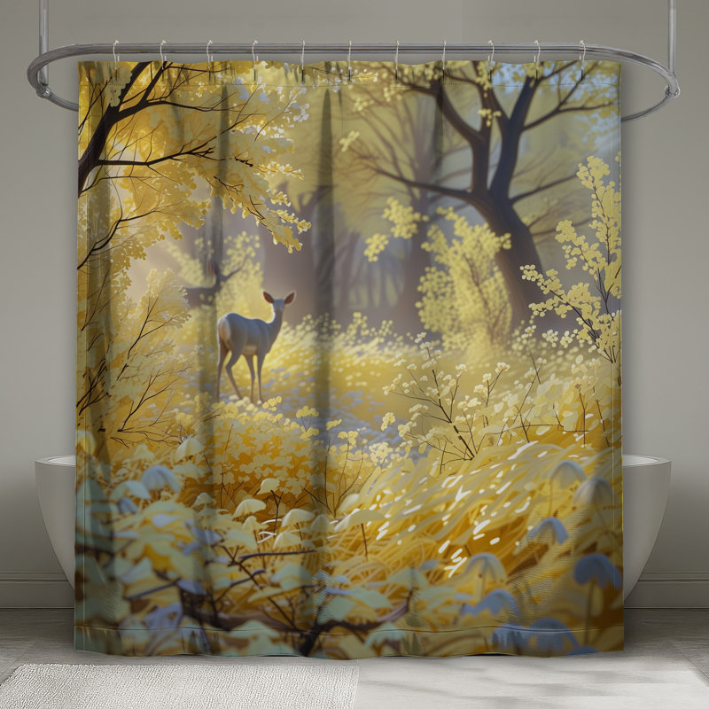 Rideaux de douche Yellow Forest Deer, L 70 po x H 84 po
