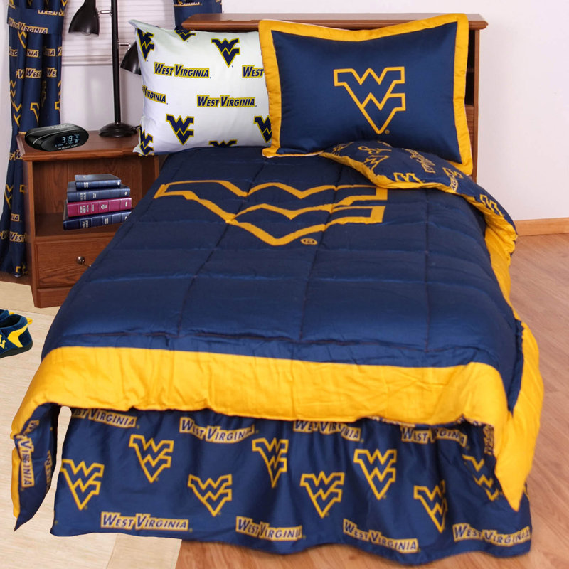NCAA Sateen Comforter, King Comforter + 7 Additional Pieces, West Virginia
