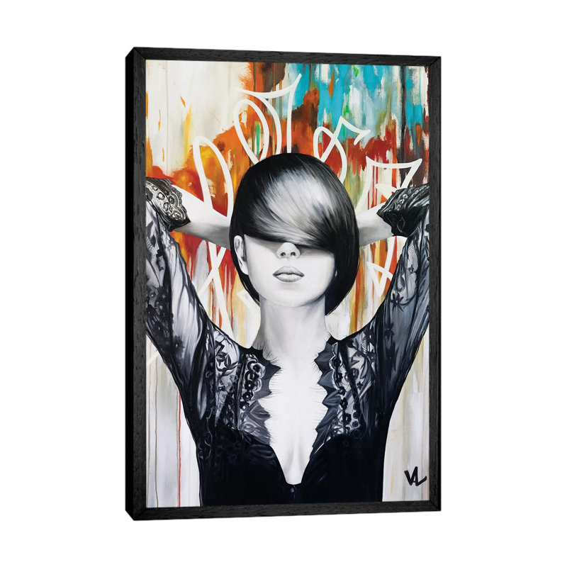 Transparency 1 Piece Painting on Canvas, 101.6cm H x 66.04cm W x 3.81cm D, Black Framed