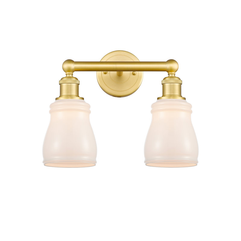 Éclairage pour meuble-lavabo à 2 lumières, Blanc, Or satiné
