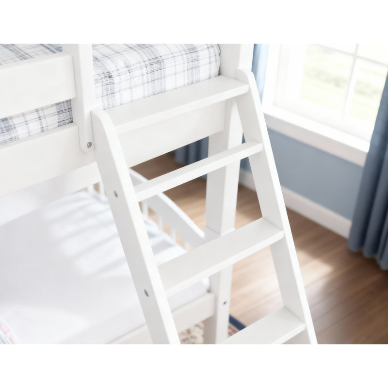 Lit superposé simple sur simple standard Swen, Blanc