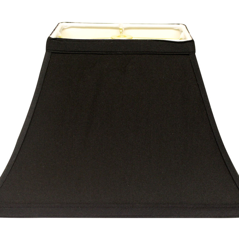 Abat-jour rectangulaire rectangulaire en forme de cloche avec garniture laveuse, abat-jour en tissu naturel noir avec doublure blanche pour lampes de table 5 x 8 po x 10 x 16 po x 11 po