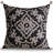 Black Linen Throw Pillow Covers Set with Beige Embroidery – Christmas Decor Accent 18x18 for Sofa