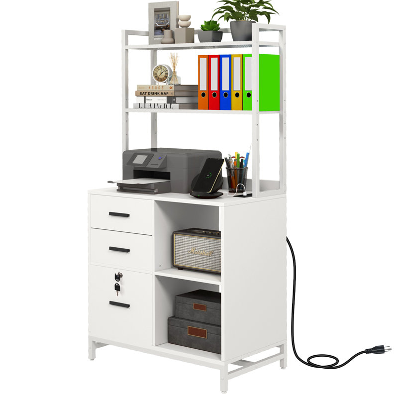 Classeur 3 tiroirs Livofloral, Blanc