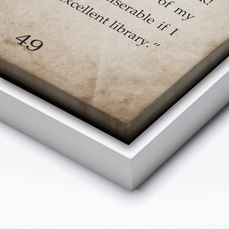 Citation orgueil et préjugés, Canevas, H 12 po x l 16 po, Encadrement blanc